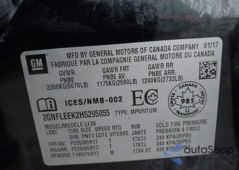 2017 Chevrolet Equinox Ls from USA, damaged, VIN 2GNFLEEK2H6295055